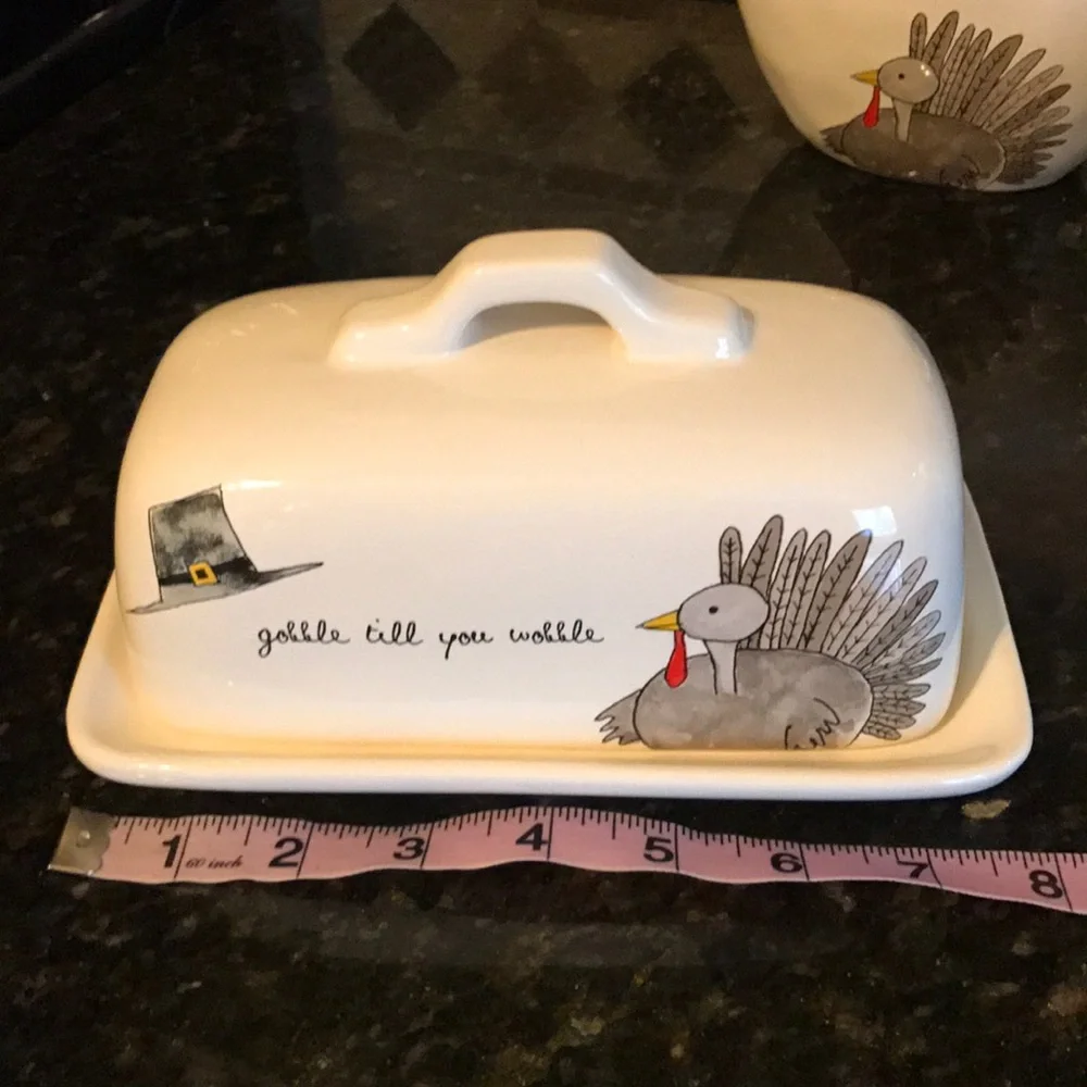 Rae Dunn Cream and Yellow Turkey Serveware Set